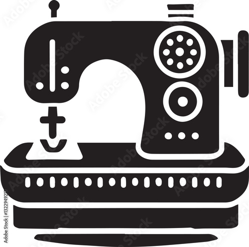 sewing machine and needle silhouette vector, sewing machine and needle vector illustration, sewing machine and needle logo vector, sewing machine and needle silhouette vector black and white