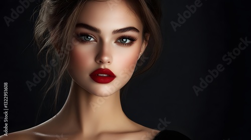 Wallpaper Mural potrait woman model with dark background Torontodigital.ca