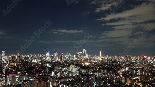 展望台から見た、都心の夜景