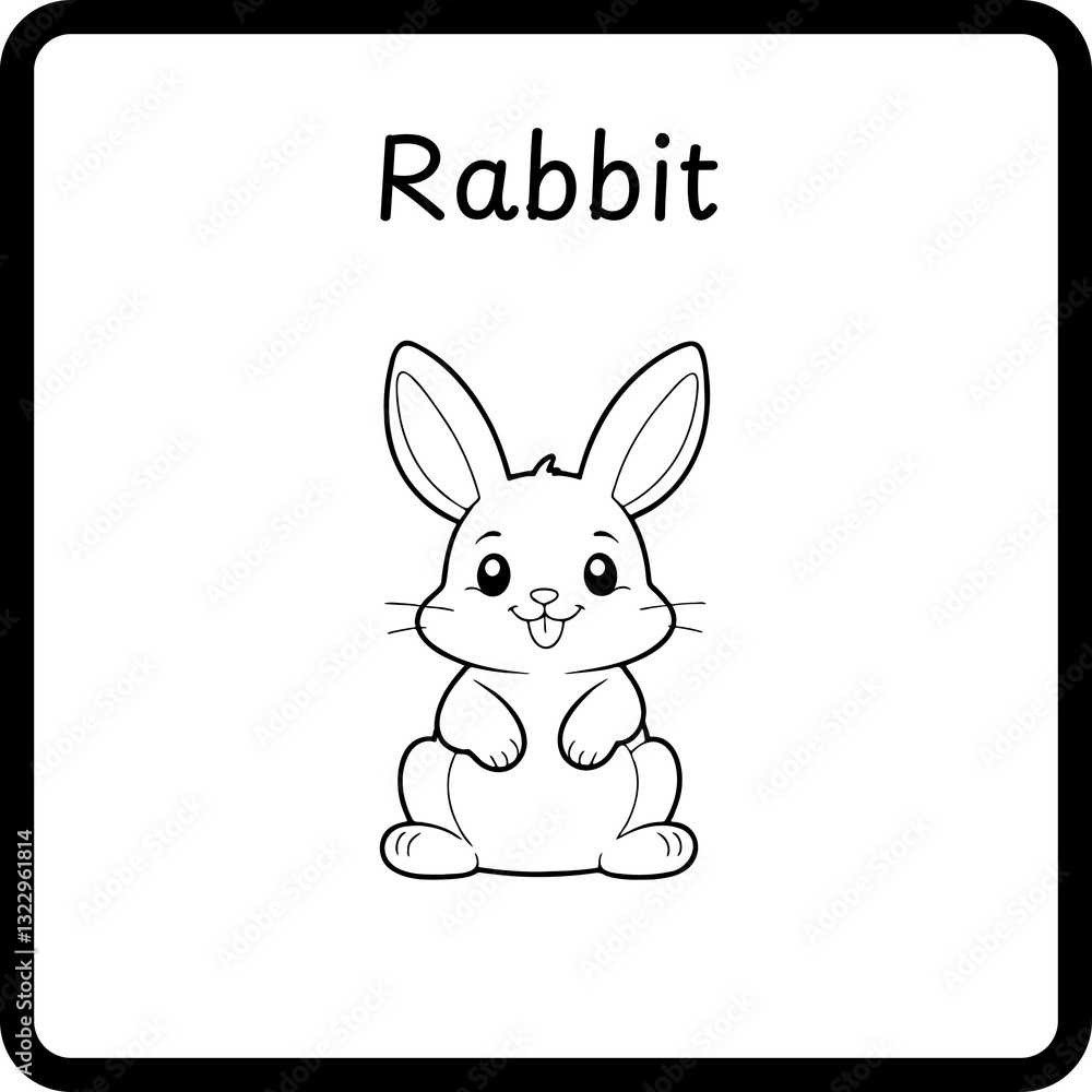 Fototapeta premium Animals Coloring E Book for Kids - rabbit (4)