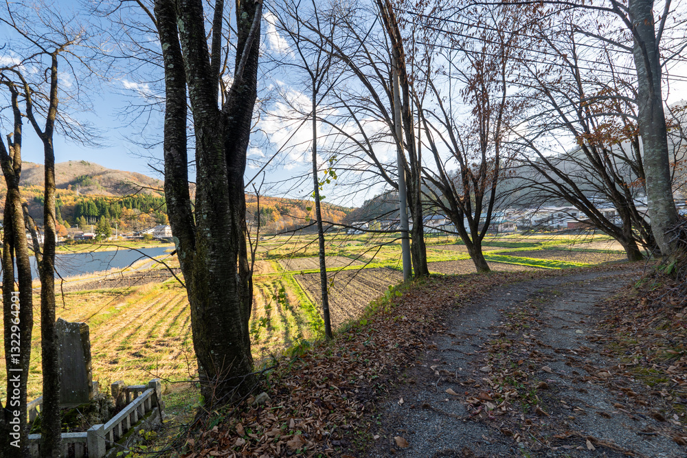 Naklejka premium Historic old road “Salt Road” which is also a long distance hiking course and its surroundings