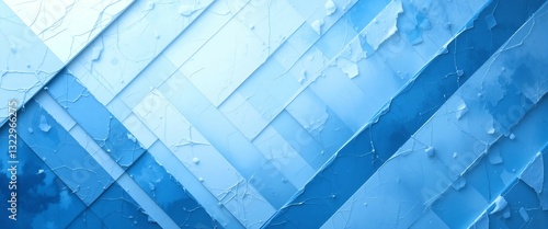 Wallpaper Mural stunning abstract blue digital background with layered white transparent textured geometric shapes, including triangles, diamonds, and squares, banner Torontodigital.ca