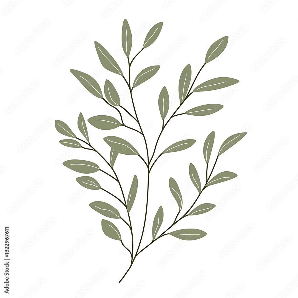 Fototapeta premium flowers and leaves in pictures illustrator2D