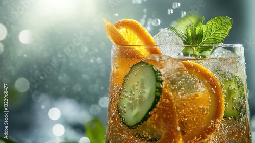 Refreshing Pimms Cocktail with Fruits By Generated AI