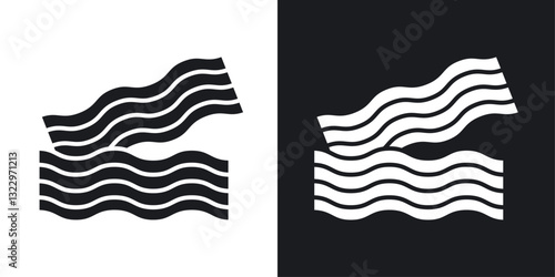 Bacon vector icon set in solid style.