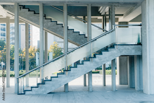 Stairs in a city park.
