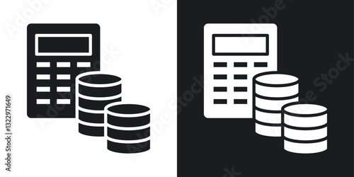 Budget vector icon set in solid style.
