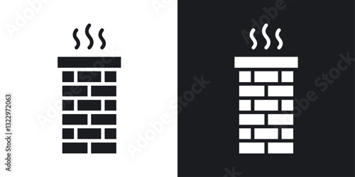 Chimney vector icon set in solid style.