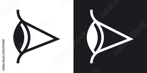 Eye side vector icon set in solid style.
