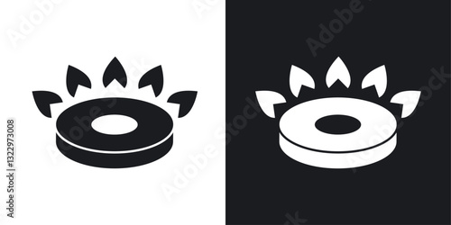 Fire burner vector icon set in solid style.