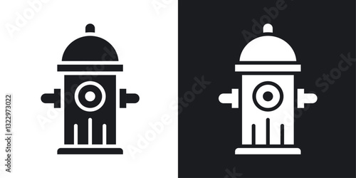 Fire hydrant vector icon set in solid style.