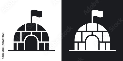 Igloo vector icon set in solid style.