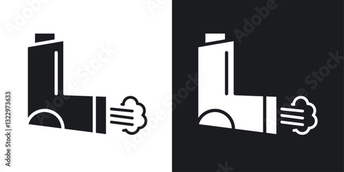 Inhaler vector icon set in solid style.