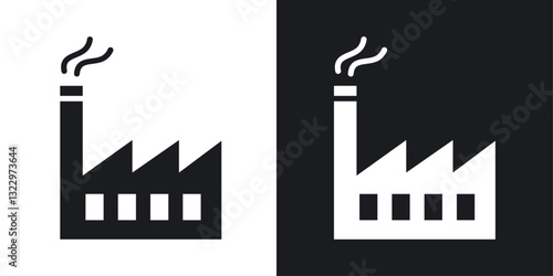 Industry vector icon set in solid style.