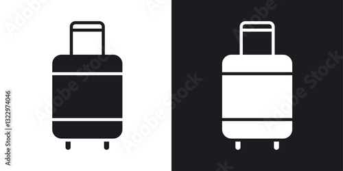 Luggage vector icon set in solid style.