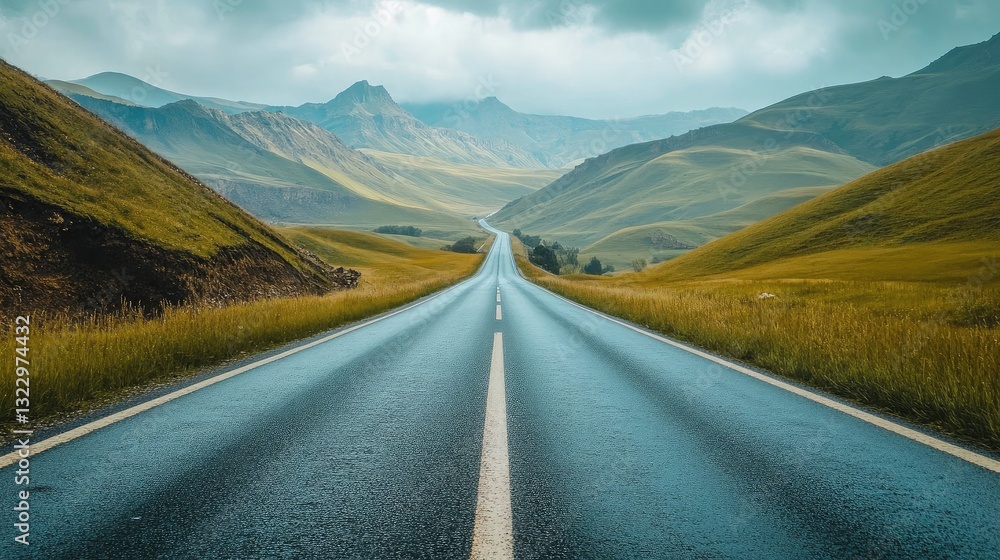 Naklejka premium A dramatic photo of racing lanes converging into the distance.