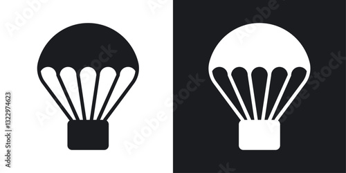 Parachute vector icon set in solid style.