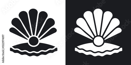 Pearl vector icon set in solid style.