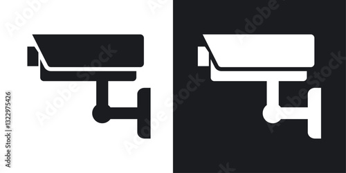 Security Camera vector icon set in solid style.