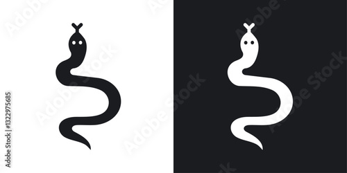 Snake vector icon set in solid style.