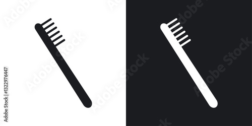 Toothbrush vector icon set in solid style.
