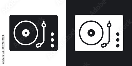 Turntable vector icon set in solid style.
