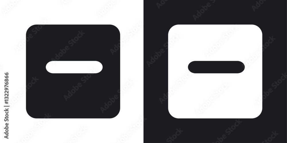 Window Minimize vector icon set in solid style. Window Minimize vector icon set in solid style.