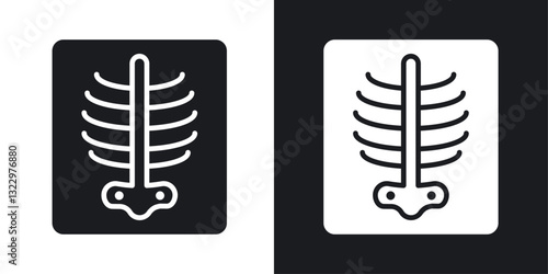 X ray vector icon set in solid style.