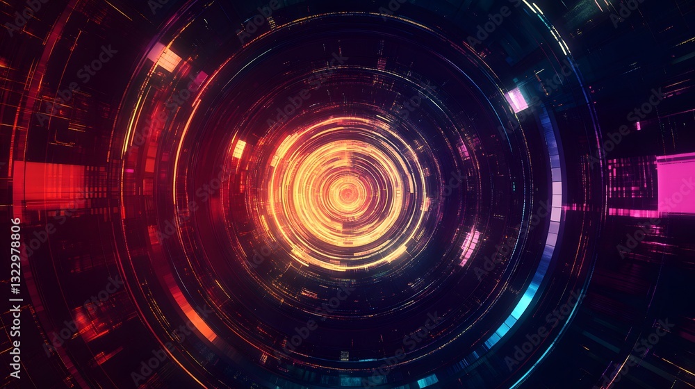 Dynamic and Colorful Circular Graphic Wallpaper with Bright Center and Radiating Lines for Abstract Designs Dynamic and Colorful Circular Graphic Wallpaper with Bright Center and Radiating Lines for Abstract Designs