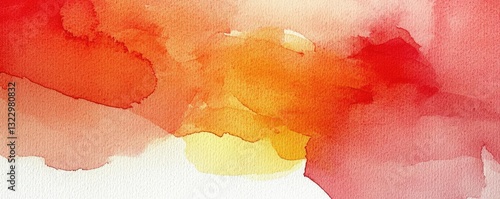 Digital watercolor painting abstract background concept. A vibrant watercolor painting with warm tones of red, orange, and yellow hues.