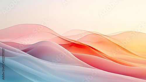 Minimalist graphic design abstract background idea. Abstract waves of color creating a serene and dynamic visual experience.