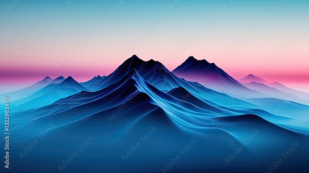Abstract landscape background idea. Stunning abstract mountain landscape with vibrant blue and pink hues at dawn. Abstract landscape background idea. Stunning abstract mountain landscape with vibrant blue and pink hues at dawn.