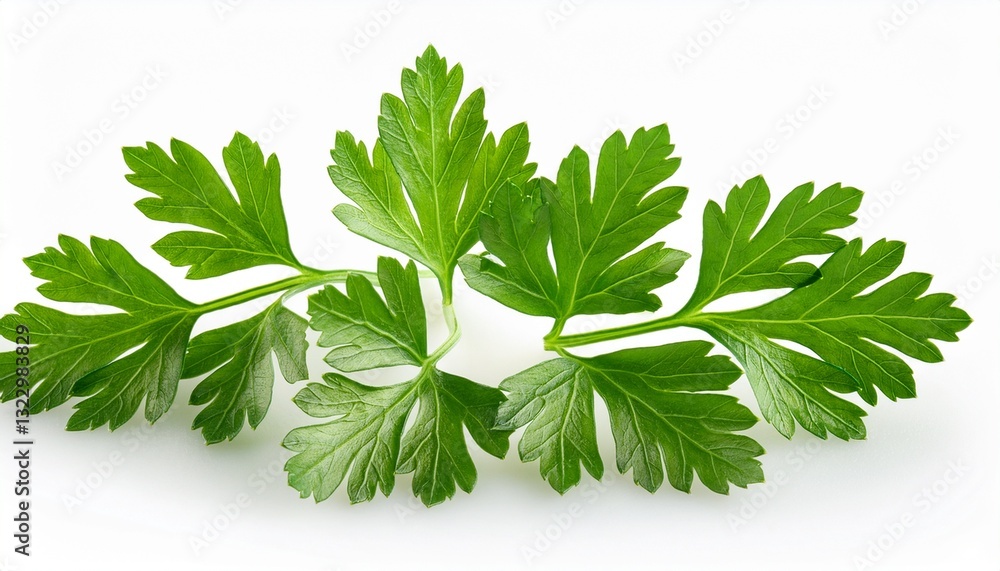 parsley leaves isolated on white background