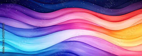 Digital watercolor painting abstract background concept. Vibrant abstract waves flowing in multiple colors, creating a calming visual effect.