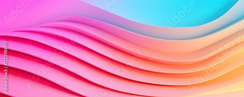 Minimalist graphic design abstract background idea. Vibrant abstract waves in colorful gradients, creating a dynamic visual experience.