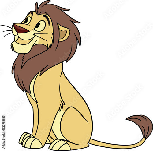 lion sitting isolated on white background