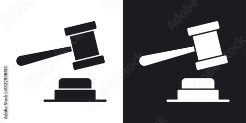 Auction icons pack in solid style