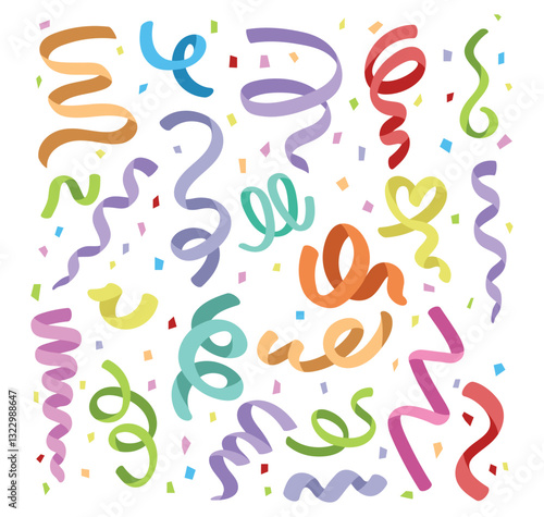 ribbon party celebration background vector	

