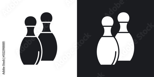 Bowling pins icons pack in solid style