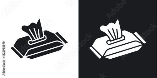 Box tissue icons pack in solid style