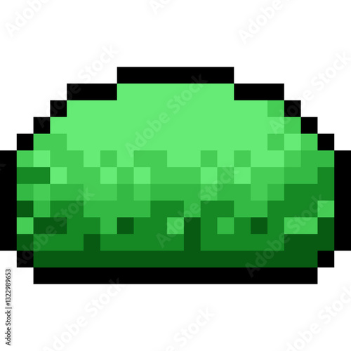 Cartoon Pixel Green Bush Icon