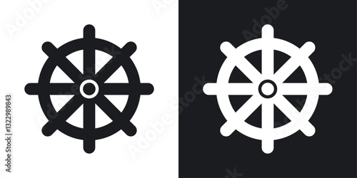 Dharmachakra icons pack in solid style