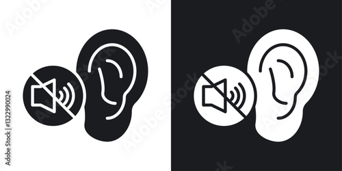 Ear deaf icons pack in solid style