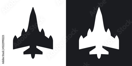 Fighter jet icons pack in solid style