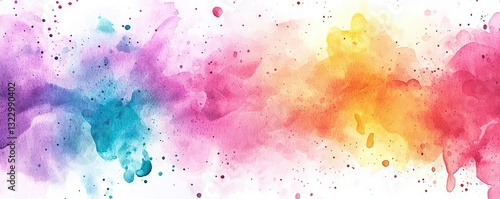 Digital watercolor painting abstract background concept. Vibrant watercolor splash in multiple colors for artistic and creative designs.
