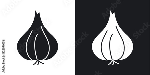 Garlic icons pack in solid style