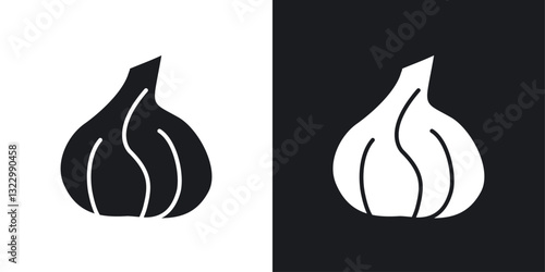 Garlic icons pack in solid style