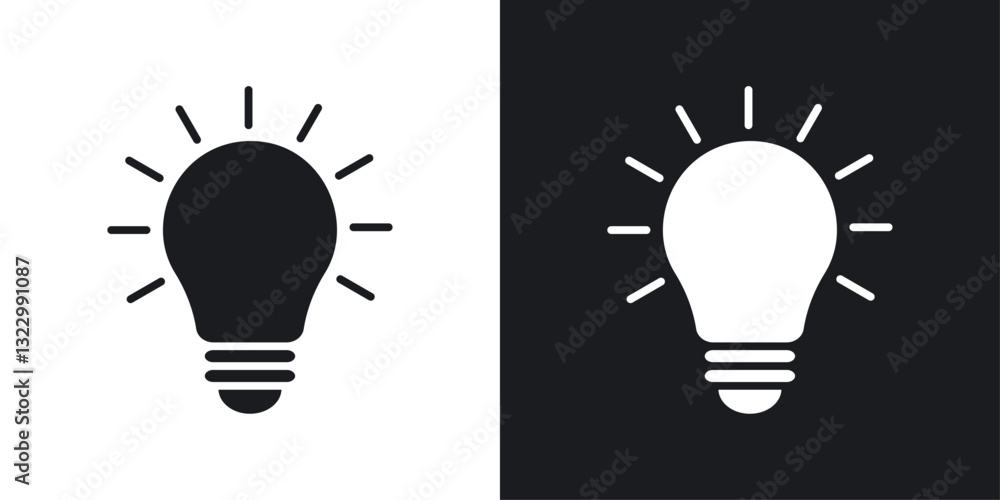 Light bulb icons pack in solid style Light bulb icons pack in solid style