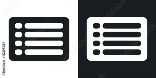 Menu list button icons pack in solid style