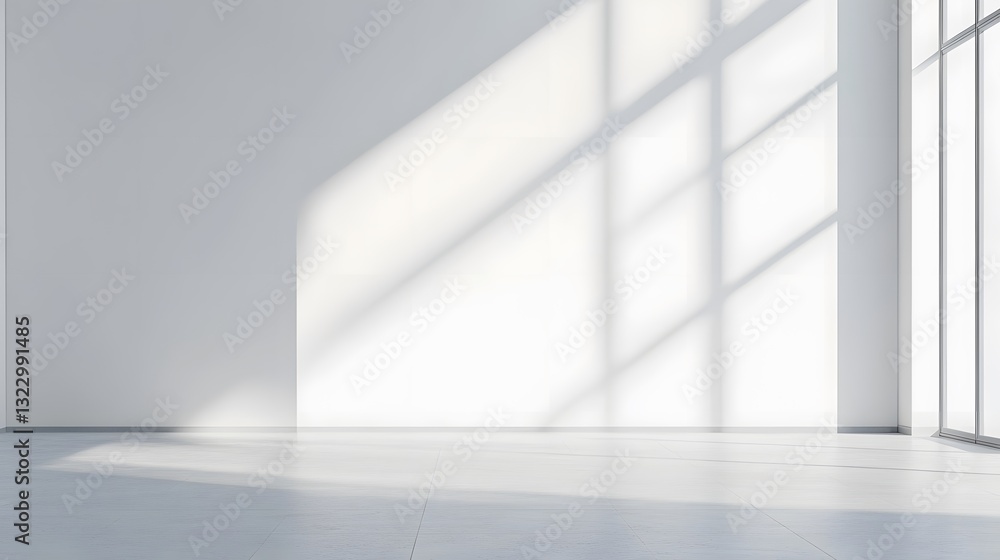 Stark White Wall with Natural Light Creating Depth and Infinite Space Effect in Modern Interior Design Stark White Wall with Natural Light Creating Depth and Infinite Space Effect in Modern Interior Design